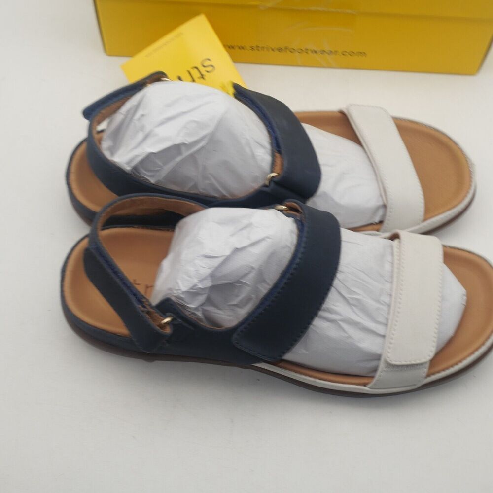 NEW Strive Kona Sandals Orthotic Women's 9.5 to 10 Straps Navy and Cream - Picture 6 of 10